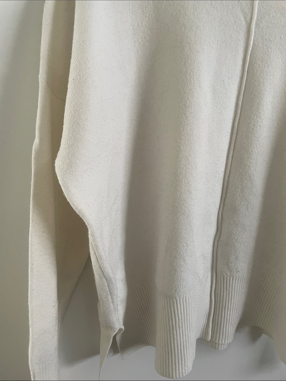 French Connection Cream Crewneck with Center Seam - Picture 4 of 4